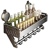 Saugnapfregal – Messerhalter Topf, Saugnapf-Aufbewahrungsregal – ohne Bohren Duschregal, Gewürzaufbewahrungsregal-Set | Wandmontiertes Doppel-Saugnapf-Aufbewahrungsregal, Küchenaufbewahrungsregal