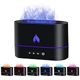 Mcbazel Flame Diffuser 200ML mit Flammen Effekt Luftbefeuchter mit flammeneffekt 3 in 1 Air Humidifier mit 2 Lichtmodi Wasserlose Abschaltautomatik Timer Funktion Schwarz