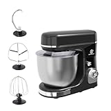 SUPERLEX Profi-Küchenmaschine 1300W mit 5L Edelstahlschüssel - Starke Knetmaschine mit 8 Geschwindigkeiten + Pulsfunktion, Teighaken & Rührbesen - Ideal für Brot, Pizza & Kuchen