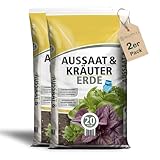 Anzuchterde torfreduziert 40 Liter (2 x 20 Liter) - Aussaaterde für Samen - optimale Versorgung durch perfekte Zusammensetzung - Kräutererde Blumenerde Pflanzerde für Blumen und Kräuter