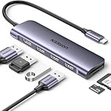 Ugreen 6-in-1 USB-C auf USB, HDMI, 3X USB-A 3.0 Multifunktion Adapter Hub, Silber 20956A