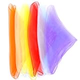 cobee 6 Stück Bunt Jongliertücher, 60 x 60 cm Gymnastik Tücher Kinder Sensorisches Schaltuch Performance Schals Chiffontücher für Kindergarten Tanzen Jonglieren Kindershow Aktivitäten Zubehör