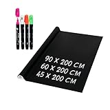 shelfmade Tafelfolie 90 x 200 cm - inkl. Kreidestifte - selbstklebend & abwischbar - Folie Tafel Selbstklebend Kreidefolie selbstklebend Tafel Kinder Wand für Küche oder Kinderzimmer