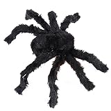 BESPORTBLE 2 Stücke Teiliges Schwarze Künstliche Spinnen und Kuschelige Halloween Deko Spielzeuge Realistische Gruselige Party Requisiten für Streichspiele und Karneval