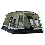 Outsunny Family Tunnelzelt 6 Personen Wasserdichtes Campingzelt PU3000 mm Winddicht Solar Winddicht Tragetasche Griff für Trekking Camping Strand 455x320x215 cm Grün