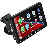 Tragbares Autoradio, für kabelloses Apple Carplay und Android Auto, 7-Zoll-1080P-HD-Touchscreen-Radio mit BT 5.0, Mirror Link-Unterstützung, Truck RV-Armaturenbretthalterung (7 Zoll)