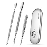BEZOX Dreiteiliges Nagelhaut Schiebe Set & Nagel/Nagelhaut Löffel Schieber & Tote Haut Gabelentferner - hergestellt aus Edelstahl