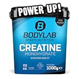 Bodylab24 Creatine Powder 1000g, reines Creatin Monohydrat Pulver, 200 Portionen, Produkt der Kölner Liste