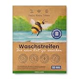 Seas Bees Trees Waschmittel Blätter, Reisewaschmittel, nachhaltige Wäschestreifen mit frischem Duft, für Weiß-, Bunt- und Handwäsche, CO2 sparen und die Umwelt schonen, 32 Streifen, Fresh Linen