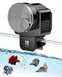 Pawfly Futterautomat für Aquarium, 60ml Automatischer Fischfutterspender mit Timer, Einstellbar Fischfutterautomat für Pellets Granulat & Streifen, Batteriebetrieben (Batterie Nicht enthalten)