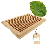 HOFMEISTER® Brotschneidebrett Holz, 40 cm, herausnehmbarere Auffangschale, aus Europa, Schneideunterlage mit Krümelgitter, Buche, stabiles Schneiden, Schneidbrett mit Schublade