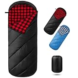 Bessport Schlafsack 3-4 Jahreszeiten - Flanell Schlafsack Winter, Warmer Outdoor Deckenschlafsack Kleines Packmaß Ultraleicht wasserdicht für Camping, Reisen, Wandern, für Erwachsene