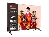 TCL 43P739 43 Zoll Fernseher, 4K HDR, Ultra HD, Smart TV Powered by Google TV, Rahmenloses Design (Dolby Vision & Atmos, Freihändige Sprachsteuerung, Kompatibel mit Google Assistant & Alexa)