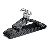 HOUSE DAY Kleiderbügel Schwarz Metall Kleiderbügel Platzsparend Bügel Drahtbügel rutschfest Bügel Stabil 0,4cm Dick 20 Stück