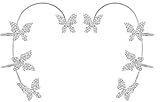 Damen-Ohrclips ohne Ohrlöcher, Schmetterlings-Ohrjacken, Ohrringe, Strasssteine, Ohrclip, Schmetterlingsklammer, Knochenohr, 0.79in*0.55in