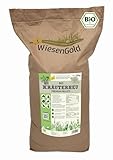 Bio Heucobs, WiesenGold® Bio KräuterHeu Pellets/Cobs (20kg) – Premium Pferdefutter, von artenreichen Kräuterwiesen, Melassefrei, ohne Zuckerzusatz, staubfrei, Bio Heupellets, Bio Grascobs,