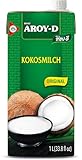 Aroy-D Kokosmilch (Fettgehalt ca. 19% - mit Schraubverschluss - Ideal zum Kochen, Backen, für Desserts und Cocktails)1 x 1000ml