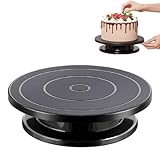 Tortenplatte Drehbar, 1Pcs Kuchen Drehteller 27cm, Drehteller Torte, Torten Drehteller für Kuchen, Torten Zubehör für Backen, Schwarz