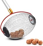 Nusssammler für Nüsse, mit Griff, Walze für Nüsse, Auffangwalze, Edelstahl, Gartenwerkzeuge mit Teleskopstange, Sammler für eine Verwendung