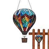 Heißluftballon Laterne - Solar Flammenlicht Outdoor Hängelampe Garten Party Dekor | Wasserdichte Flackernde Dekorative Acryl Nachtlaterne mit Hofnutzung, Leichter Anhänger für Terrasse