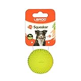 LaRoo Hundespielzeug Hundeball Squeaker, Langlebiges Naturkautschuk Hund Fußball, Quietscher Werfen Hundebälle, Kauspielzeug für Kleine & Große Hunde (5CM Grün)