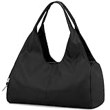 BlesMaller Sporttasche Reisetasche mit Schuhfach & Nassfach wasserdichte Schultertasche Umhängetasche Damen Einkaufen Mädchen Handgepäck Strand Yoga Freizeit Sauna Gym Tasche（Schwarz）