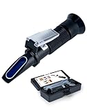 4-in-1 Frostschutz Refraktometer Frostschutzprüfer Ethylenglykol (G11/G12), Propylenglykol (G13), Handrefraktometer für Gefrierpunkt von Kühlwasser & Scheibenwasser, AdBlue (DEF), Batteriesäure