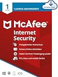 McAfee Internet Security 2024 | 1 Gerät | Antiviren-Internet-Sicherheitssoftware | PC/Mac/iOS/Android|1-Jahres-Abonnement | Aktivierungscode per E-Mail