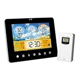 Wetterstation Funk mit Außensensor Indoor Outdoor Thermometer Innen Außentemperatur und Luftfeuchtigkeit Wetterstation Funk mit Auß Sensor Wetterstation Funk mit Außensensor(schwarz)