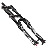 HIMALO Downhill Mountainbike Federgabel 26 27,5 29 MTB Luftgabel Federweg 130mm Scheibenbremse Gerade Gabel QR Zugstufenverstellung Manuelle Sperre (Color : Black, Size : 27.5'')