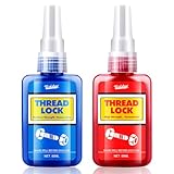 Schraubensicherung Mittelfest and Hochfest 2x50ml, Schraubenkleber für Sicherungsmuttern, Schrauben, Befestigungselemente und Metalle, Verhinderung von Lösen und Korrosion, Thread Lock