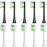 AYAITEE Ersatzbürsten Kompatibel mit Philips Sonicare ProtectiveClean 4500, 4300, 3100, W-Borsten, Medium Bürstenköpfe für Präzise Reinigung, 8 Stück Aufsteckbürsten, Schwarz/Weiß