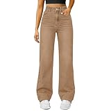 Nuoke Jeans Damen, Klamotten Teenager mädchen Trend, Klamotten, Jeans Damen Straight, damenjeans Sommer, Baggy Pants, Kurze Hose Teenager mädchen, gerade geschnittene, Korean Clothes, Baggy