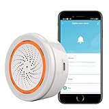 【Zigbee Smart Sirene Alarm】 Drahtloser Alarm für Haussicherheit & Hausautomation, App-Steuerung, Stroboskop-Blitzalarm-Sirene 100dB Sounder, Tuya Zigbee Hub erforderlich, kompatibel mit Alexa Google