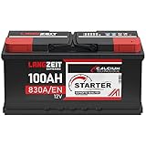 LANGZEIT Autobatterie 12V 100Ah 830A/EN +30% Startleistung Batterie ersetzt 88Ah 90Ah 92Ah 95Ah