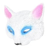 SOIMISS Fuchs Maske halloween masken halloweenmaske gesichtsmaske halloween karnevalsmasken opmasken Krippenzubehör PU-Halbmaske weihnachtsdeko Cosplay-Party-Maske Halloween-Masken Weiß