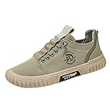 Herren Low Top Atmungsaktive Casual Walking Schuhe Canvas Herrenschuhe Slip, armee-grün, 38 2/3 EU
