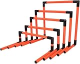 HYQOUKLR Tragbares 5er-Pack Fußball-Agility-Hürden-Set aus Kunststoff for Kinder, Trainingsgeräte in verschiedenen Höhen, Trainingsausrüstung for die Leichtathletik(Rood)