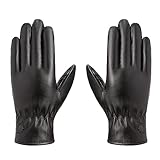 XINGLIDA Lederhandschuhe Fahrhandschuhe Damen Herren Lederhandschuhe Winter Fahrradhandschuhe Fleecefutter Dicke Warme Handschuhe