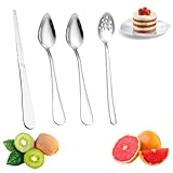 Grapefruitlöffel Aus Edelstahl,Löffel Mit Löchern,Grapefruitmesser Mit Titanbeschichtung,Kiwi Spoon,Löffel Mit Zacken,Plastic Fruchtlöffel,Fruit Peeler Cutter Spoon,Gezackte Kanten Löffel,Kiuiom