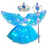 Engelsflügel Kinder,Leuchtende Engelsflügel Für Mädchen | Zubehör Set für Fotos Party Hochzeit Halloween Karneval Geburtstag Fest