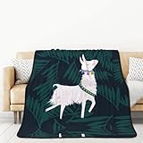 WKSGDSG Alpaka-Lama-Decke für King-Size-Bett, Anti-Pilling-Flanell, doppellagig, weich, gemütlich, Doppeldecke, luxuriös, wendbar, Plüsch, große Decke für Sofa, Couch, Reisen, 203 x 152 cm