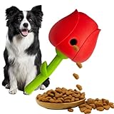 Slow Feeder Für Hunde – Puzzle-Futterspielzeug, Slow Feeder-Ball | Interaktiver Roter, Rosenförmiger Leckerli-Spender Für Hunde, Anti-Schluck-Spender Für Gesunde Ernährung, Katzenfutter-Puzzle-Futters