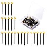 Dreamil Bildernägel 50 Stück Messing Bildaufhänger Set mit Aufbewahrungsbox Nägeln Haken Set für Bilderrahmen/Pinnwänden/Leinwand (Länge 2,5cm)