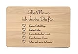 Muttertagsgeschenk Idee - Frühstücksbrettchen aus Holz mit hochwertiger Gravur für die Beste Mama (Danke dir Mama)