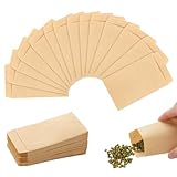 150 Stück Papiertüten Klein, 6 x 10 cm Samentütchen Minitüten Kleine Papiertüten zum Befüllen Adventskalender Flachbeutel Mini Kraftpapiertüten für Samen Münzen Weihnachten (Braun)