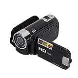 KIMISS 16-MP-Videokamera-Camcorder, 2,7-Zoll-LCD-Display, 270°-Drehung, 16-facher Zoom, USB-Schnittstelle, Integrierter Blitz für Reibungslose und Fotografie (Black)