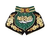 MUAY NATION Muay Thai Shorts für Männer Frauen Slim Cut MMA Boxshorts Training Kickbox-Kleidung Kampfsport-Shorts (DE/NL/SE/PL, Alphanumerisch, XL, Regular, Regular, Grün)