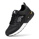 FitVille Laufschuhe Herren Extra Breit Sportschuhe Sneaker Turnschuhe Walkingschuhe mit Klettverschluss Running Fitness Jogging Schuhe Atmungsaktiv Straßenlaufschuhe,Schwarz,43 EU,X-Weit
