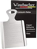 Winzbacher - DAS ORIGINAL - Edelstahl Ingwerreibe | ideal für Ingwer, Kurkuma und Knoblauch | Spülmaschinenfest | Optimal für die Zubereitung von Ingwertee